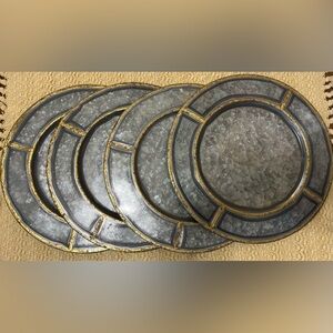 13" Galvanized Metal Plate Charger with Gold Welding (4)